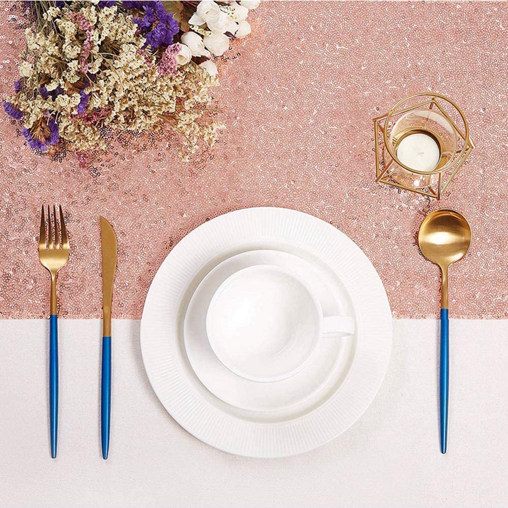 Table Runner Sequin - LICE-Sparkly Rose Gold Sequin Tafellopers Shimmer