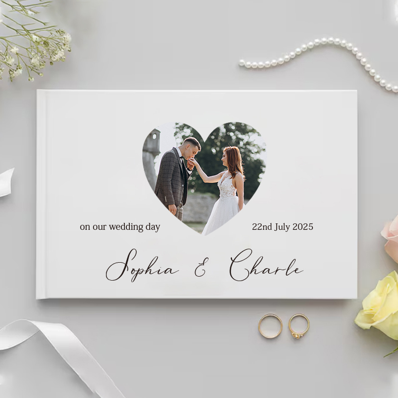 Wedding Supply List - Gepersonaliseerd gastenboek voor huwelijkscadeau Wit nobel
