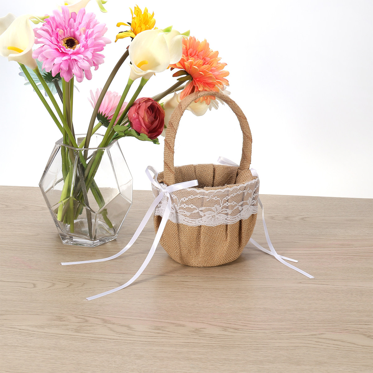 Ring Bearer Pillow - Set van 6 6'' jute kant