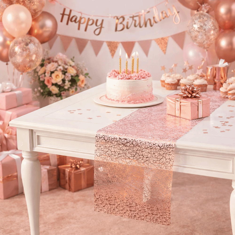 Table Runner Sequin - Sprankelende glitter tafelloper rechthoekig chaotisch patroon