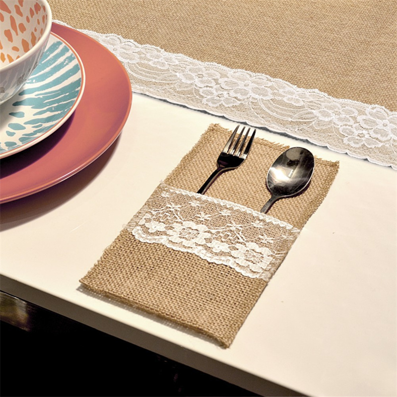 Jute kant-en-klare bestekzakje - Wedding Supply Rentals recensie en prijs