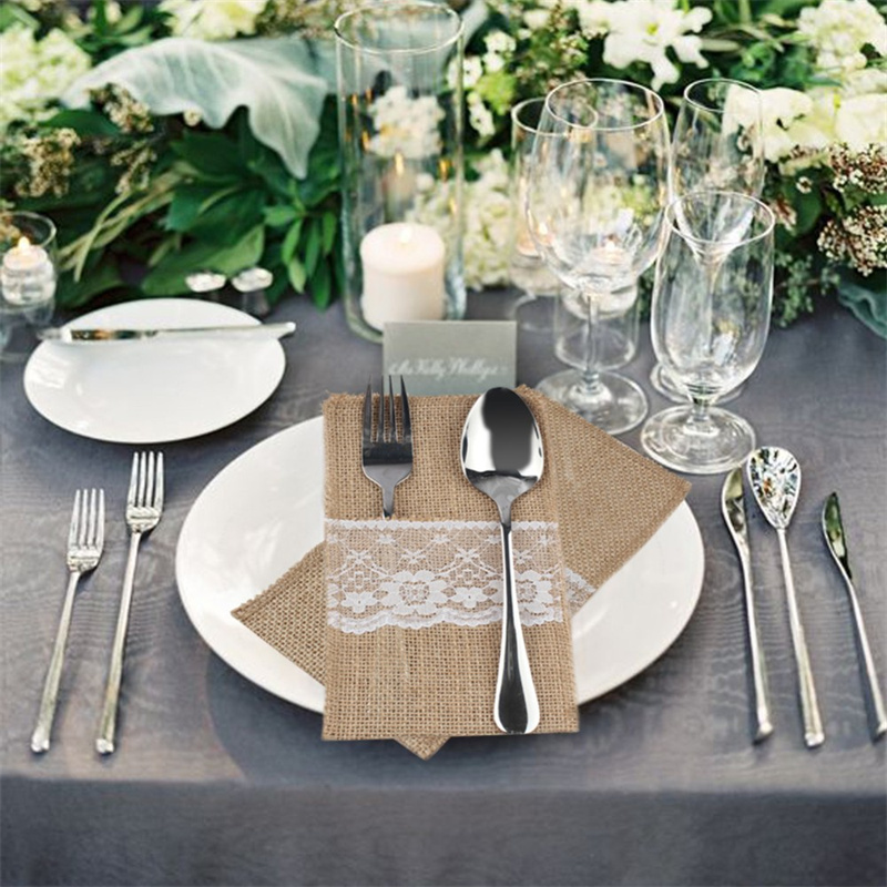 Jute kant-en-klare bestekzakje - Wedding Supply Rentals recensie en prijs