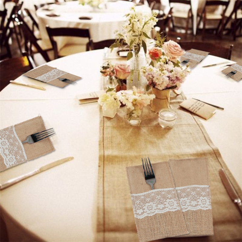Jute kant-en-klare bestekzakje - Wedding Supply Rentals recensie en prijs