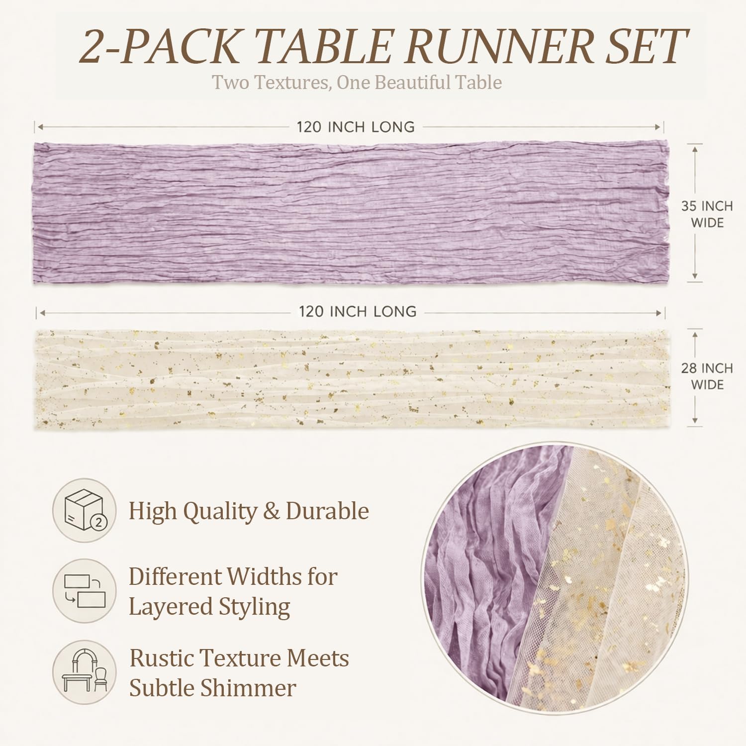 2Pack Kaasdoek Tafelloper Paar - Wedding Supply Rentals recensie en prijs