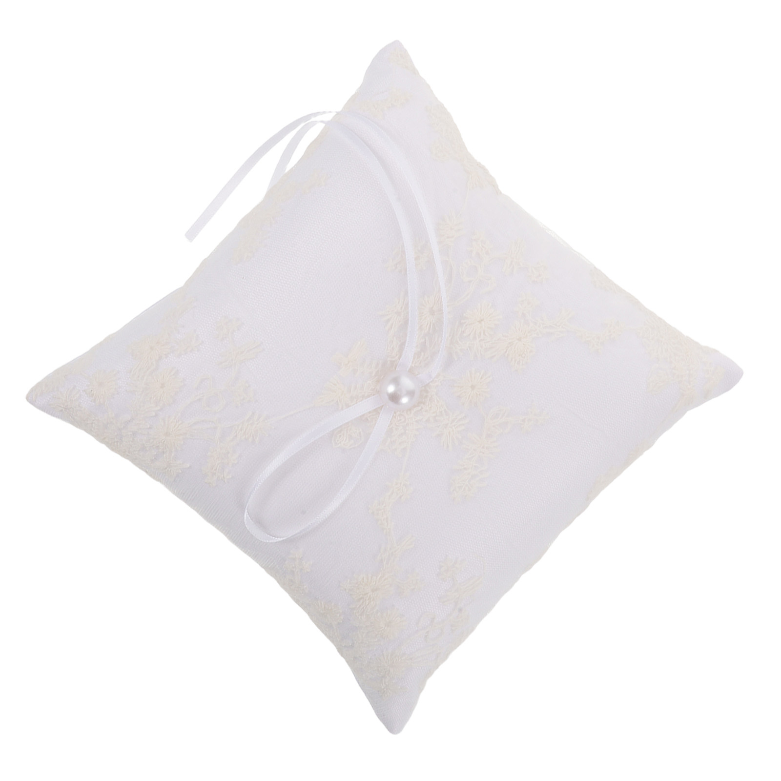 Satijnen trouwringkussen, wit  - Ring Bearer Pillow recensie en prijs