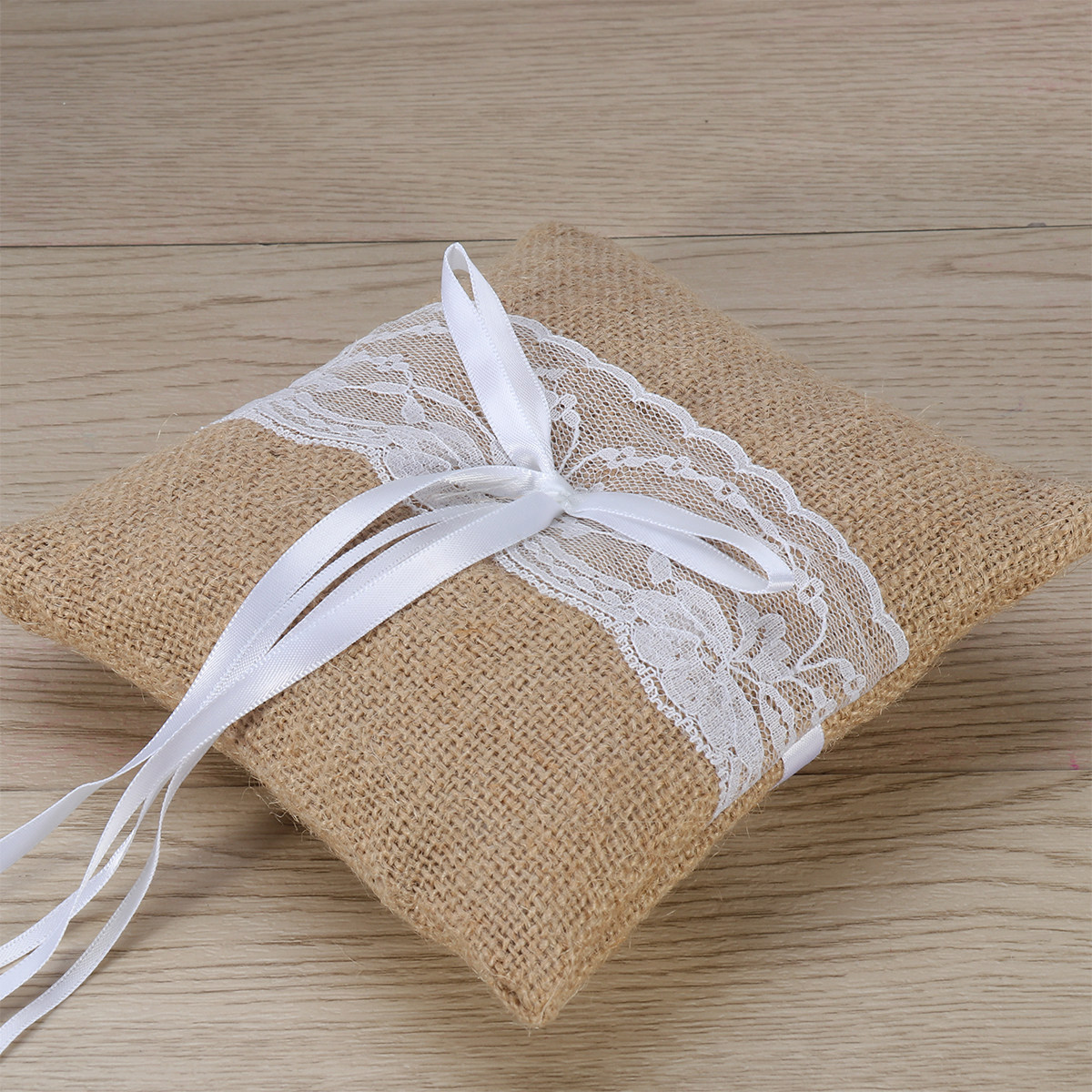 Set van 6 6'' jute kant bloeme - Ring Bearer Pillow recensie en prijs