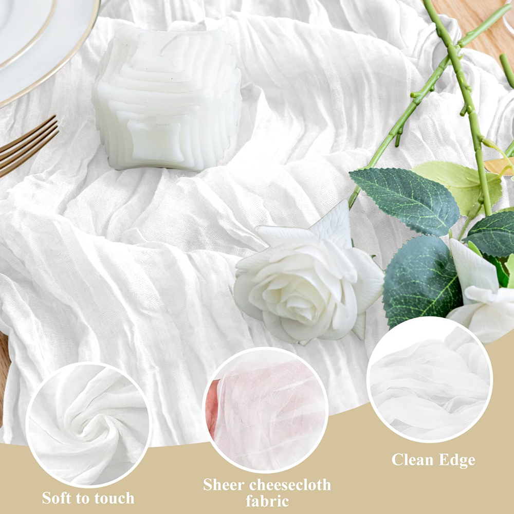 Witte kaasdoek tafelloper Boho - Wedding Supply Rentals recensie en prijs